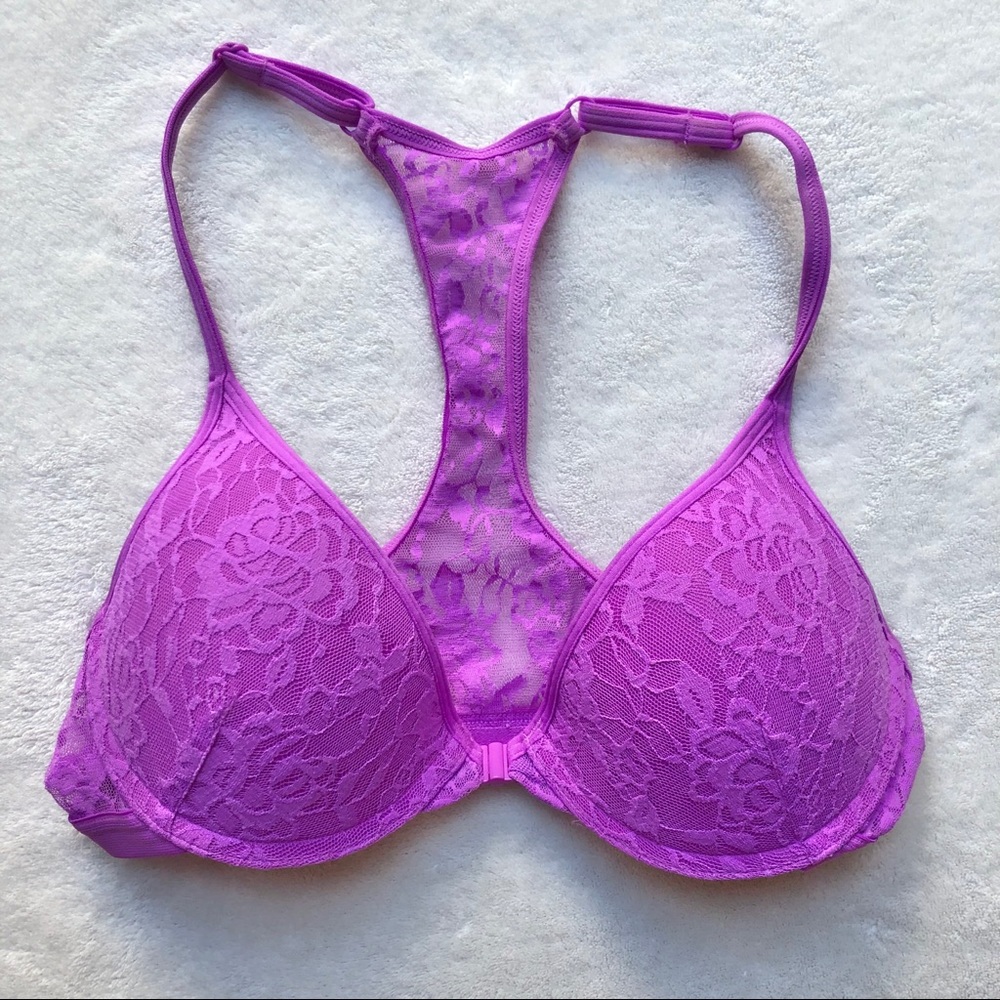 Material Girl Front Clasp Racerback Bra 34C